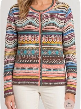 Ivko Description Cardigan Geometric Cotton Cardigan XL Like New Size EU 42/ US12